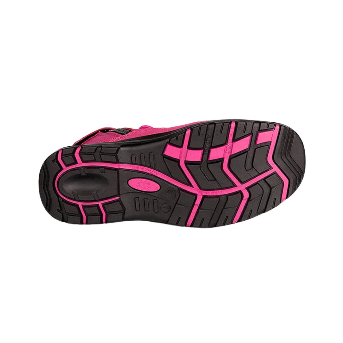 she wear Achieves Womens Zip Safety Work Boots Hot Pink Nubuck Composite Toe Size 6/37