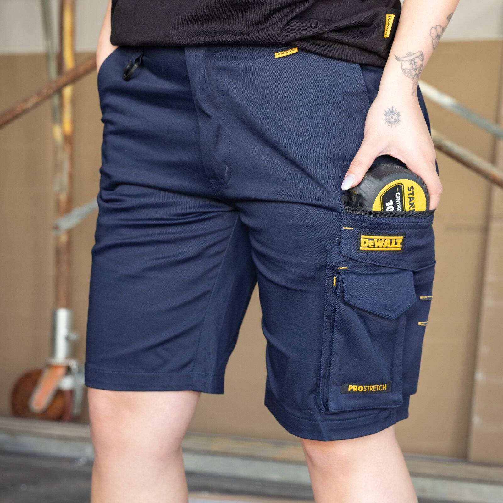 DeWALT Bennington PROStretch Work Shorts Size 34 Navy Cotton Spandex