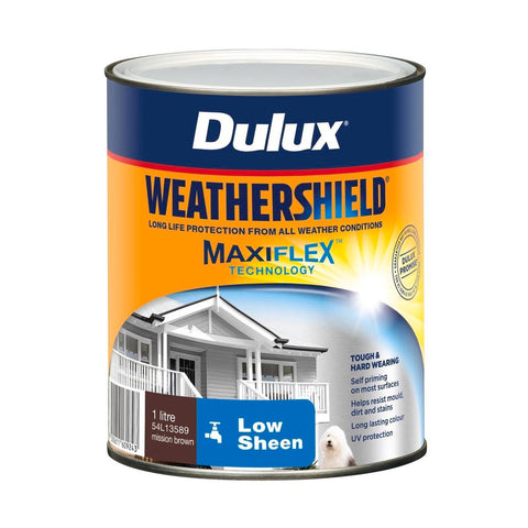 Dulux Weathershield Exterior Paint - 1L - Mission Brown - Low Sheen - SuperSaverAU - view 1