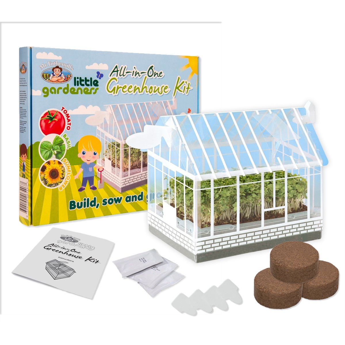 Mr Fothergill Mini Greenhouse Kit - 165mm x 210mm - Plastic - Kids Gardening - SuperSaverAU - view 2