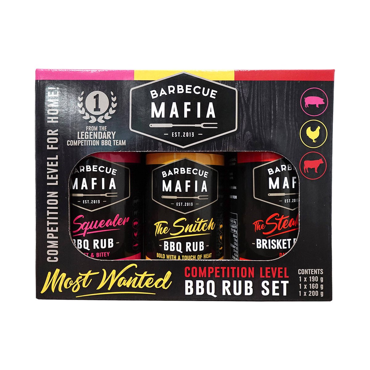 Bbq Rubs Mafia 3 Pack Gift Set - 3 BBQ Rubs - 175mm x 135mm x 60mm - Versatile Flavour Enhancers - SuperSaverAU - view 1