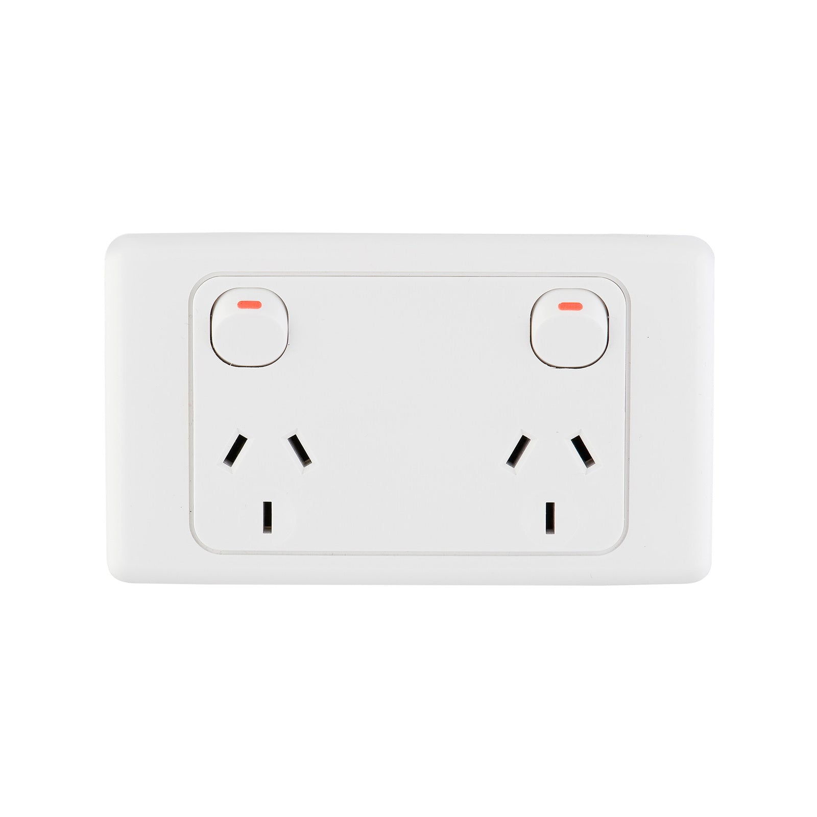 DETA 10A Wide Spaced Double Power Point 250V White Polycarbonate 6212B