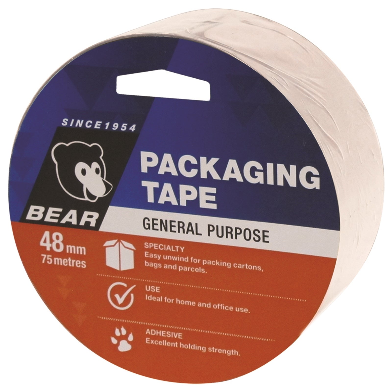 Bear 48mm x 75m Clear Polypropylene Packaging Tape