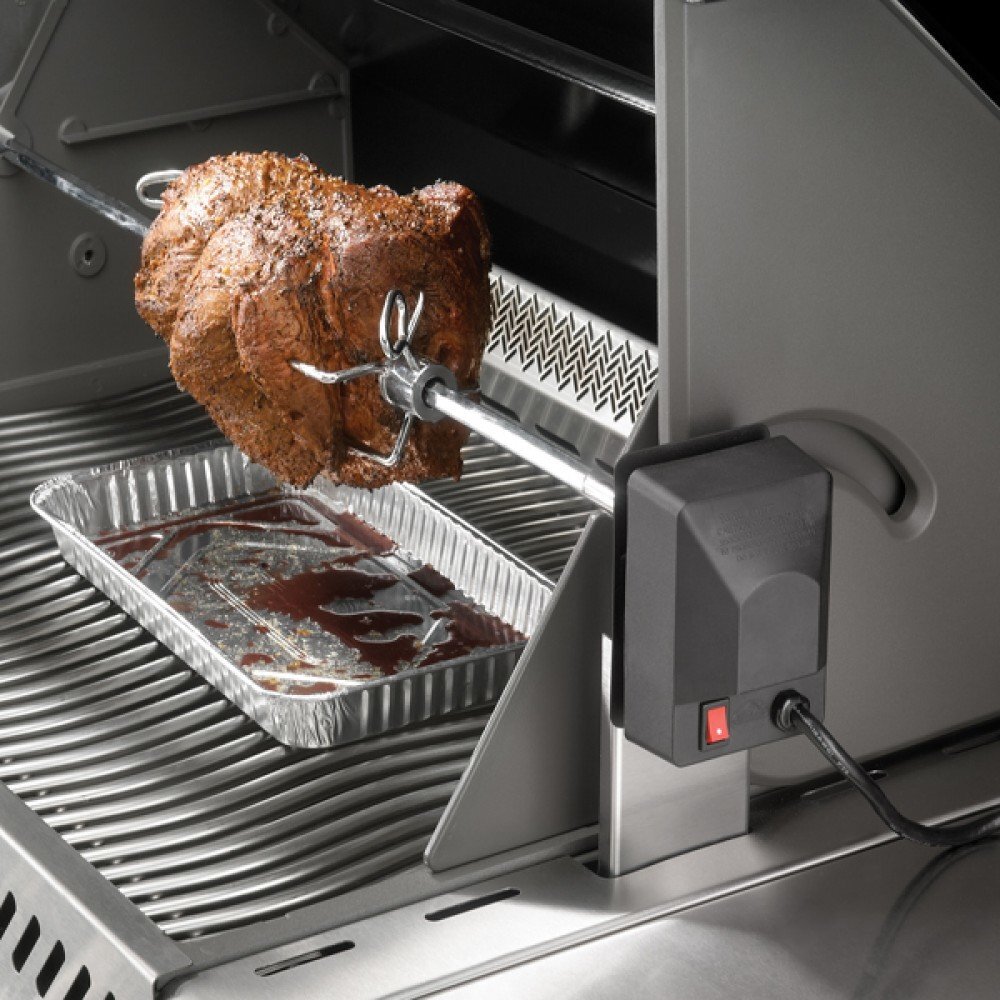 Napoleon Stainless Steel Rotisserie Kit for Lex 605 and Lex 730 Barbecues - Heavy Duty Motor - 69334