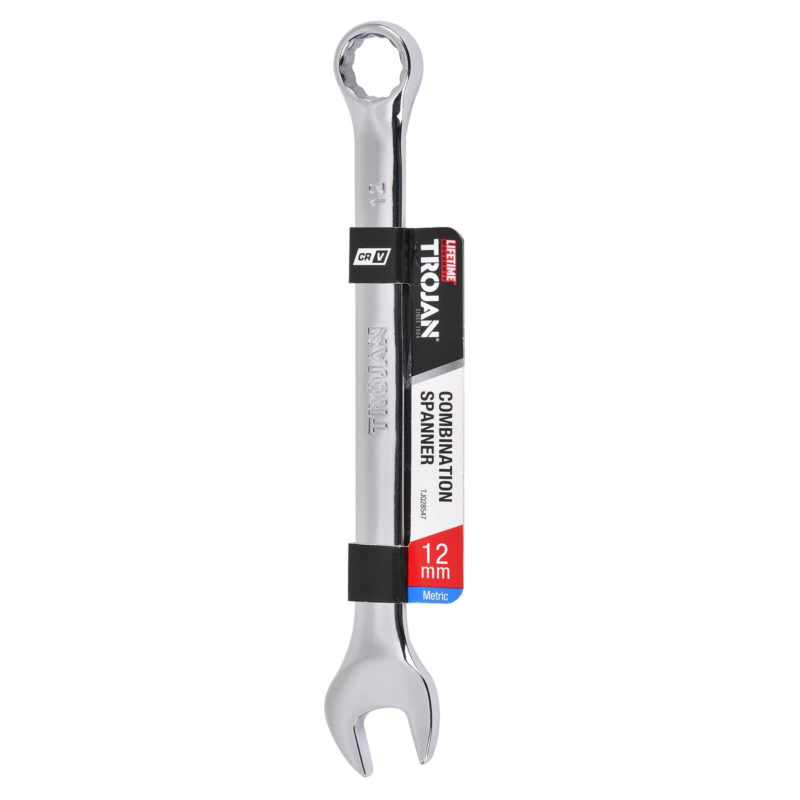 Trojan 12mm Combination Spanner, Chrome Vanadium 12 Point Ring End