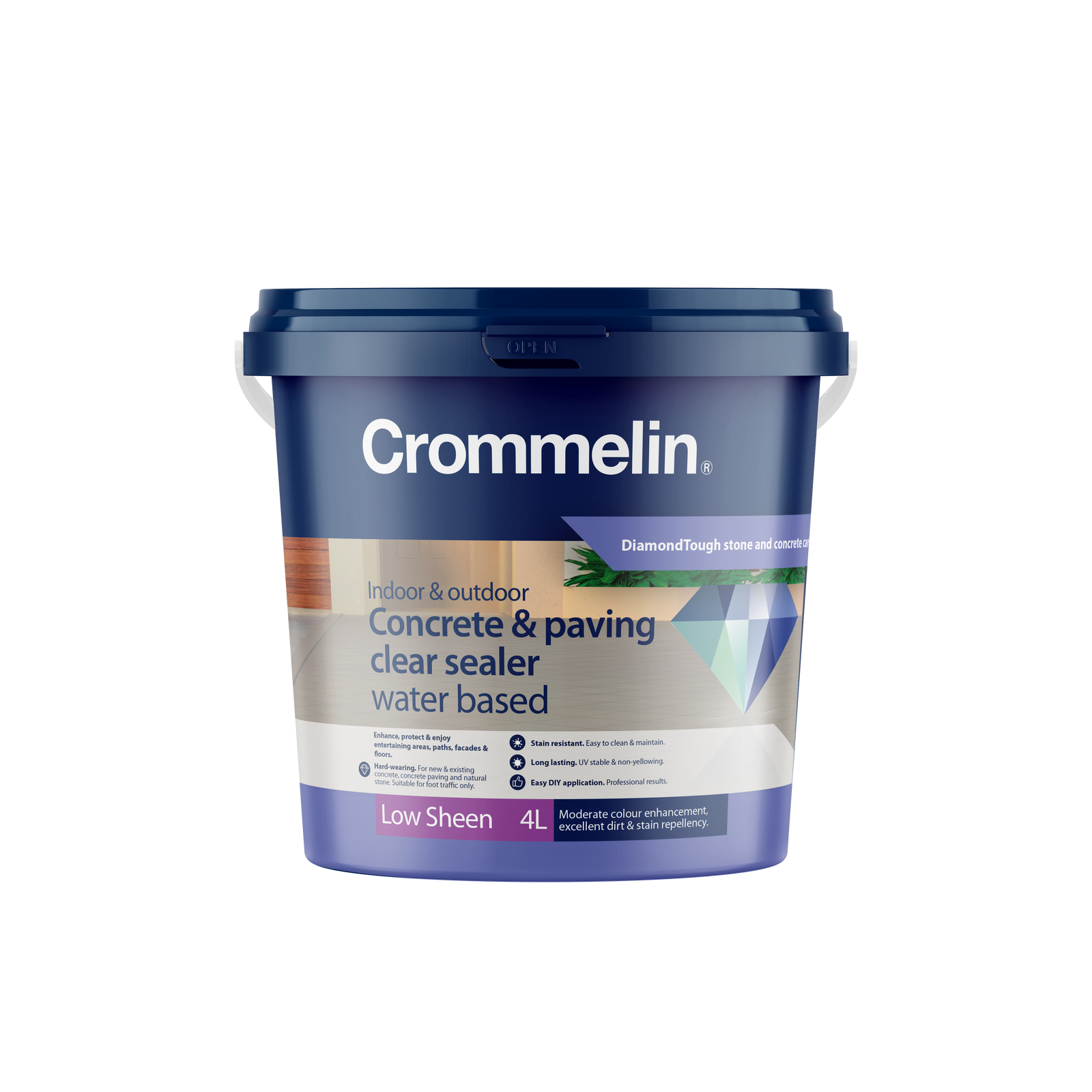 Crommelin DiamondTough Concrete & Paving Clear Sealer 4L - Water Based, Tintable