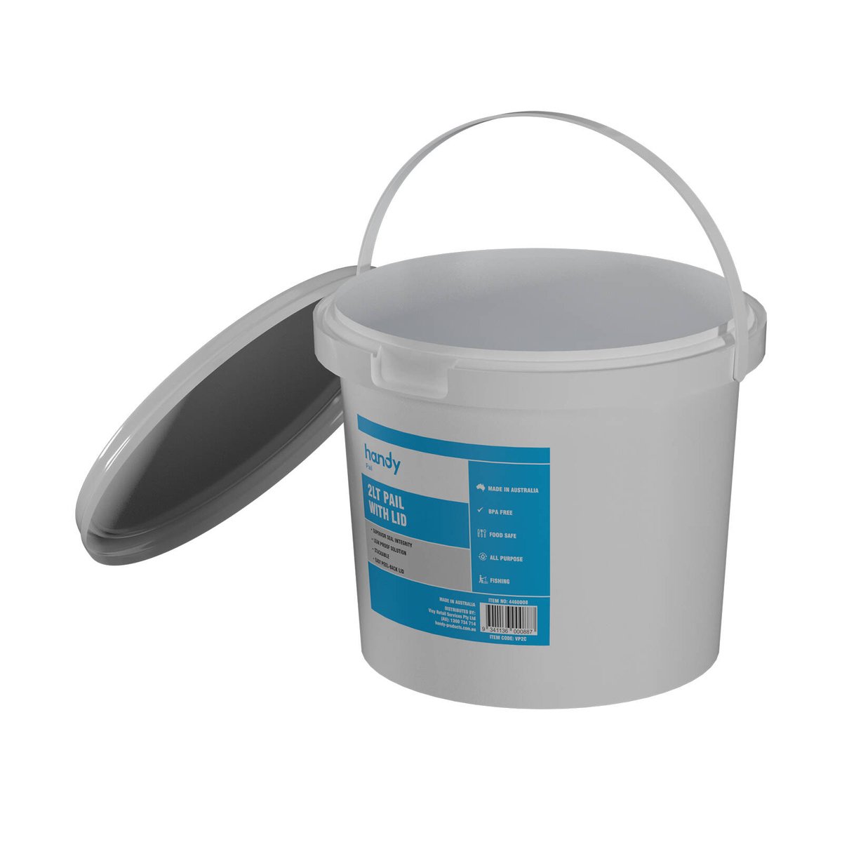 Handy Pail Bucket - 2.3L - Plastic - Food Grade - SuperSaverAU - view 2