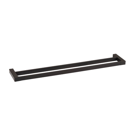 Mondella Rumba 600mm Matte Black Double Towel Rail - Metal, Wall Mount