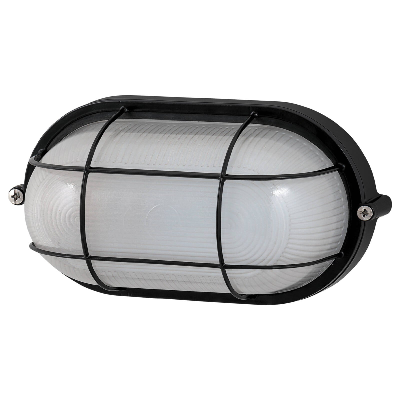 Arlec Black Oval Caged Bunker Light 60W E27 Weather Resistant ABL115