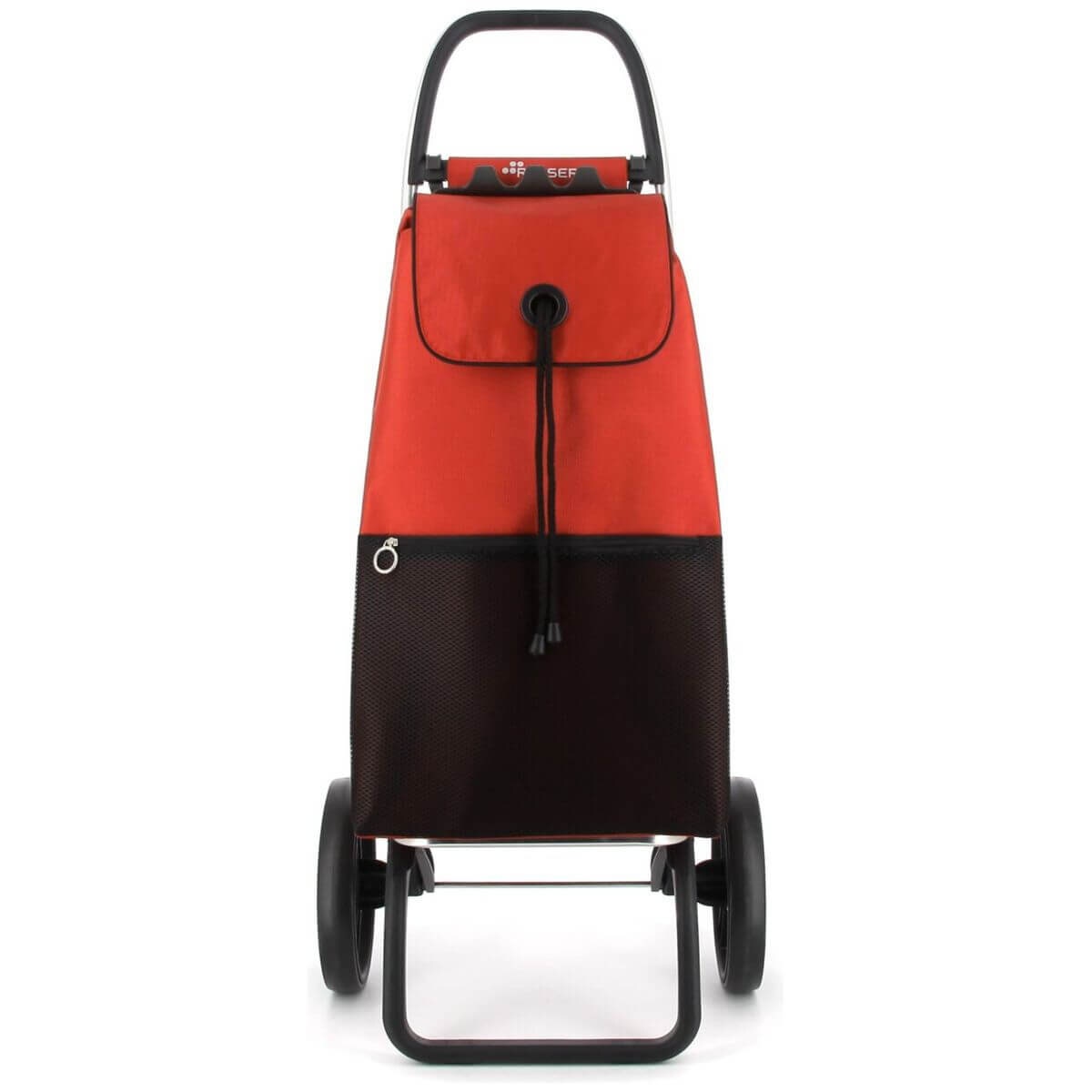 Rolser I-Max Urban Big Wheel Folding Trolley - Large Wheels, Front Mesh Zip Pocket, Red - R-IMX505-1027