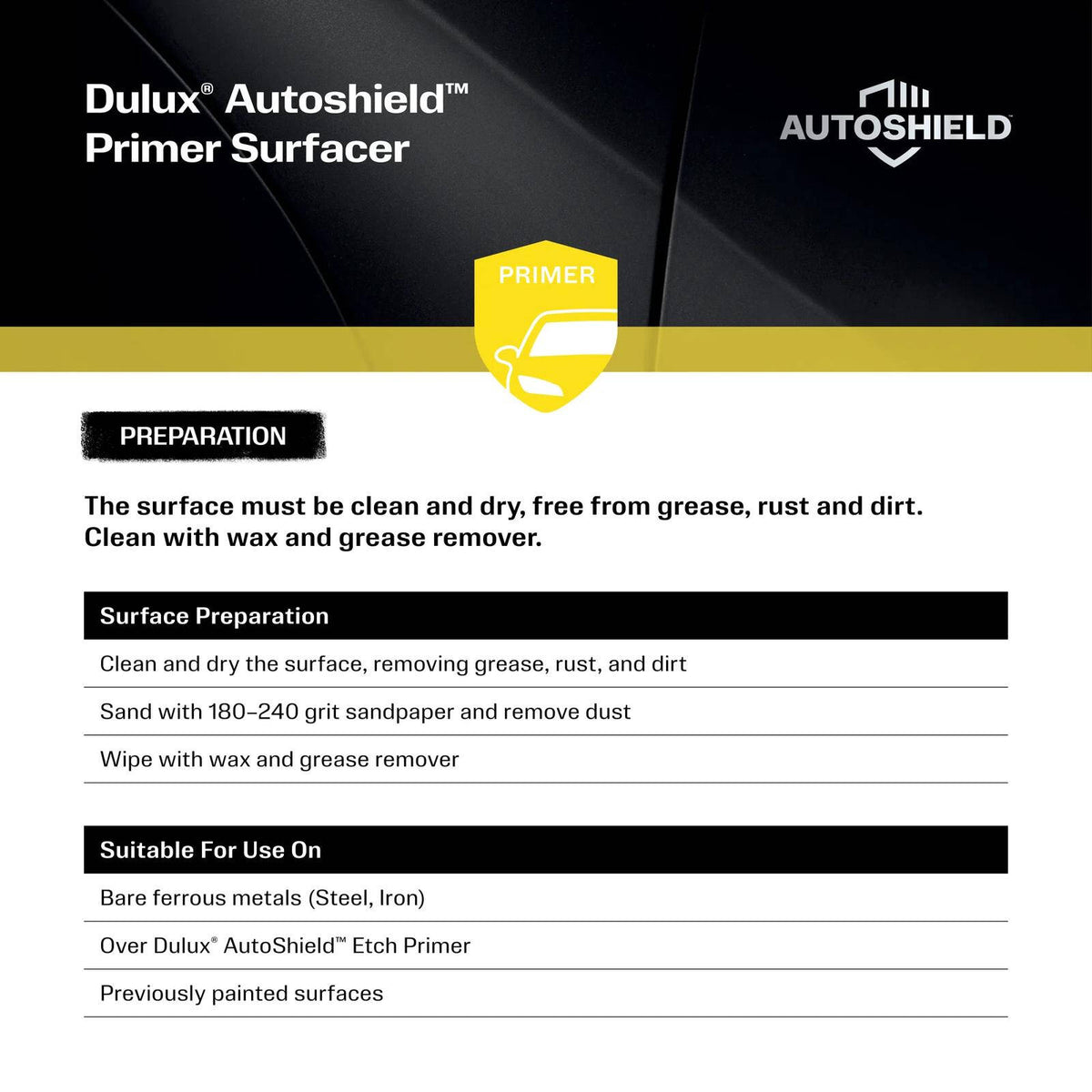 Dulux Autoshield 340g Grey Acrylic Primer Surfacer Spray Paint for Cars