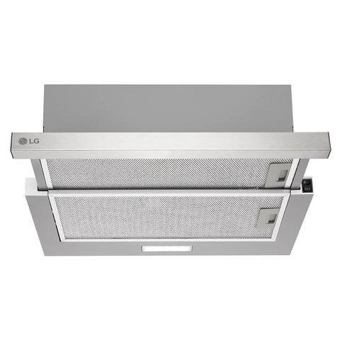 LG 60cm slideout rangehood - 640m³/h extraction, 2 fan speeds, telescopic activation, LED lighting - BR605S1S