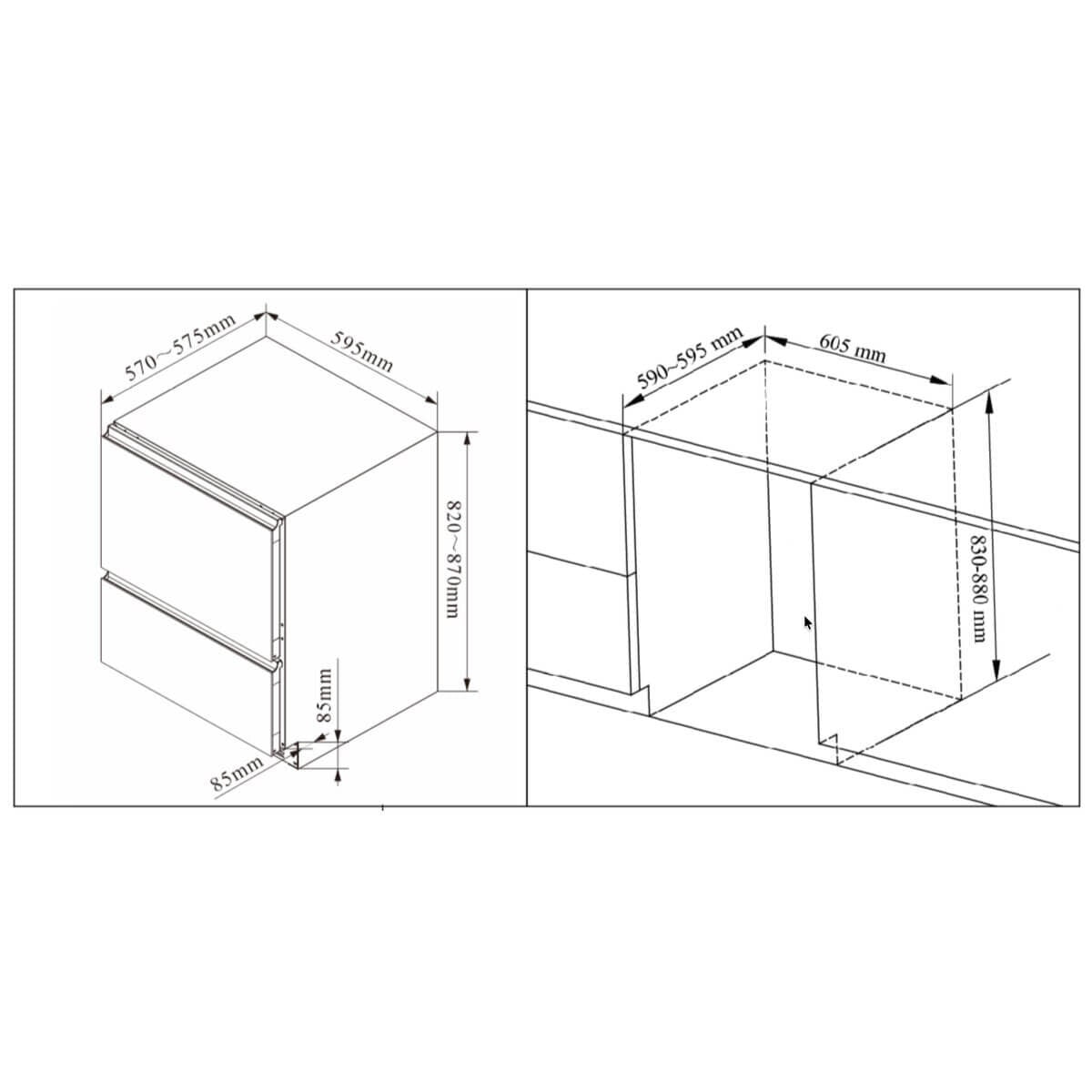 Artusi 127L single zone double drawer beverage chiller - stainless steel, holds 97 cans - AUBF620X