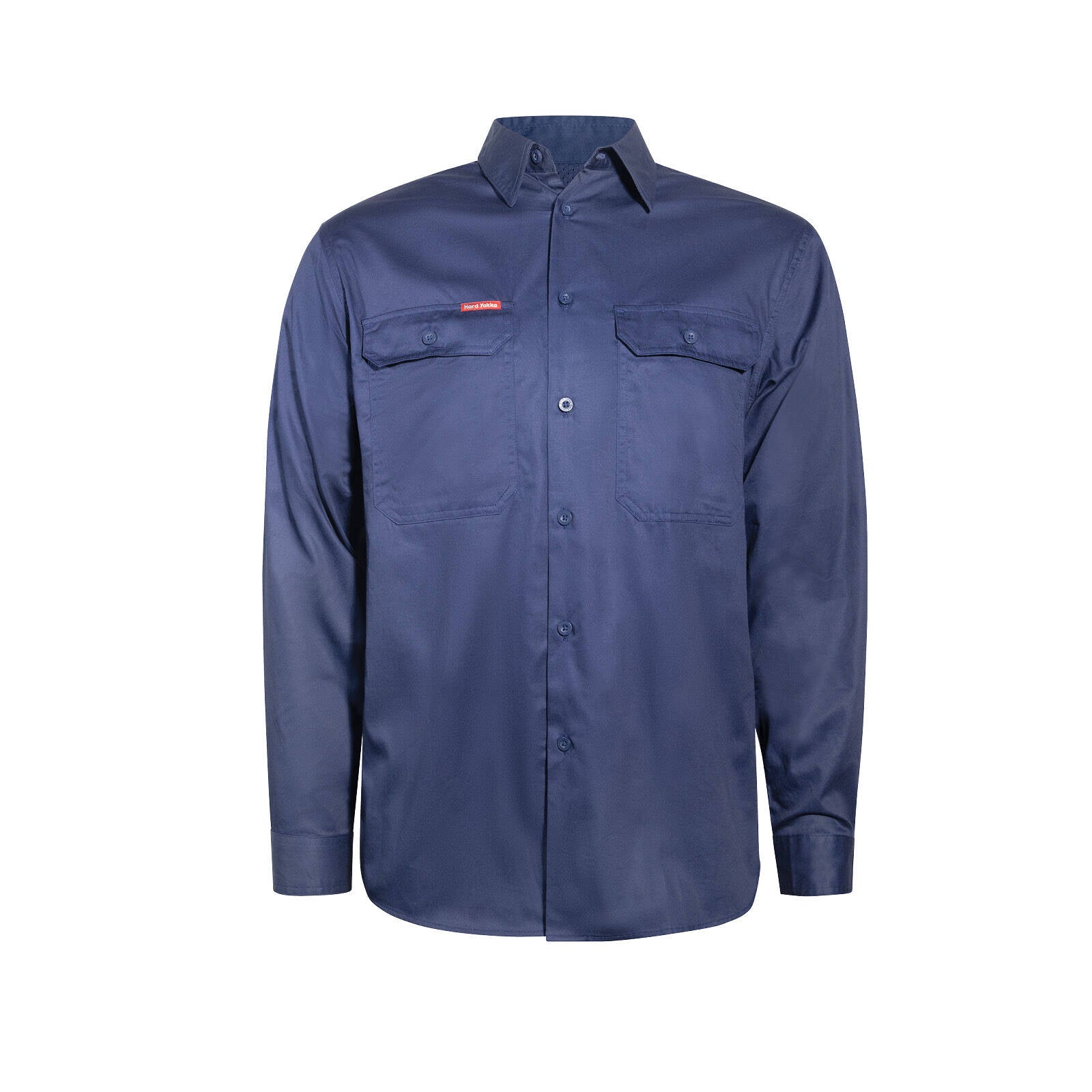 Hard Yakka Core Navy Lightweight Vented Long Sleeve Cotton Drill Shirt Size XL