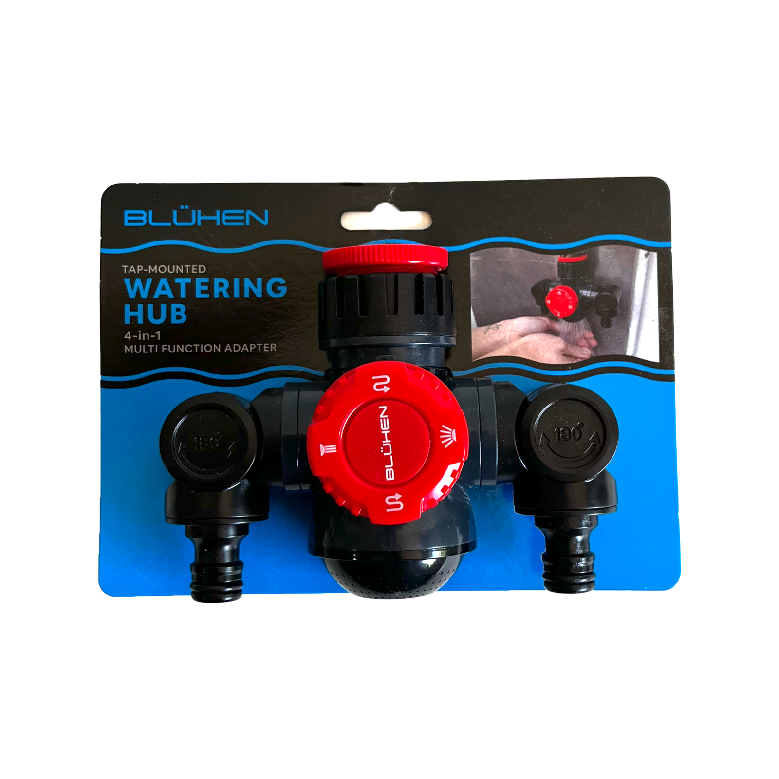 Bluhen 4 In 1 Mounted Tap Watering Hub Adaptor Outdoor