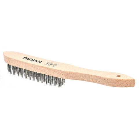 Trojan 4 x 15 Row Stainless Steel Wire Brush with Timber Handle