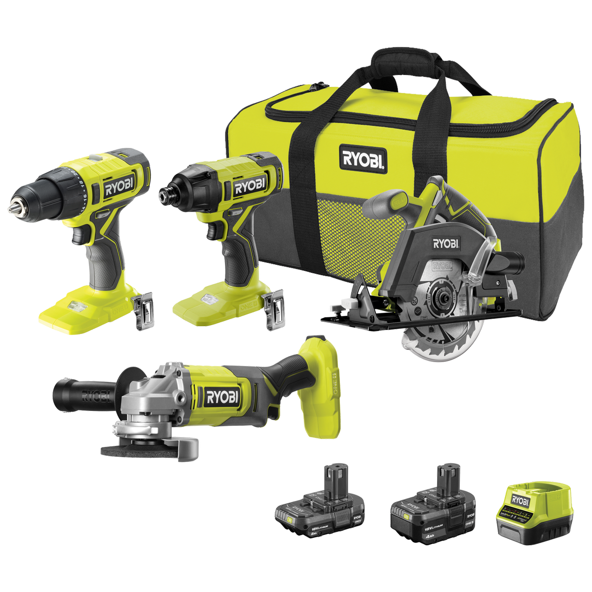 Ryobi 18V ONE+ 4 Piece Cordless Tool Kit R18X4C1422B