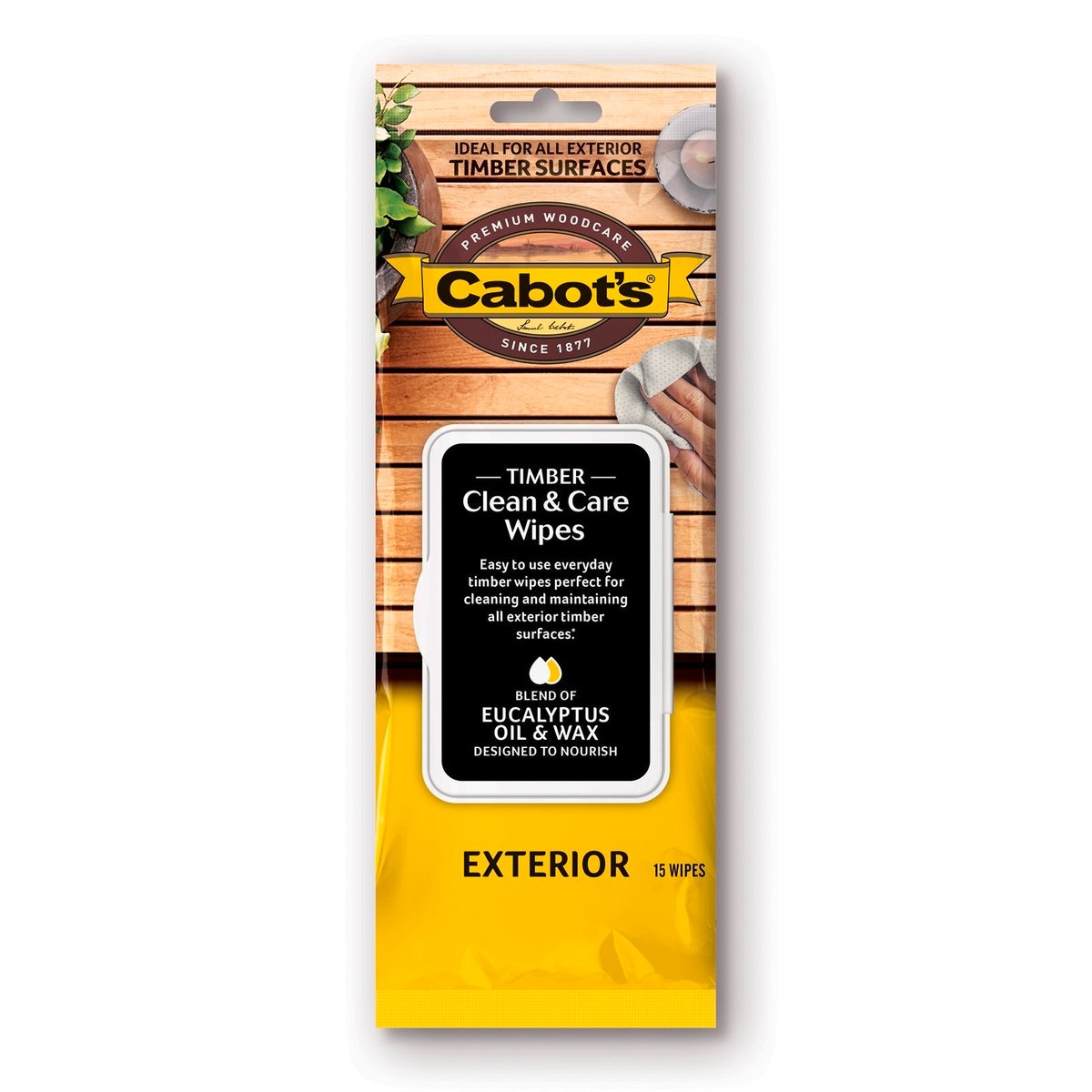 Cabot's Exterior Clean & Care Wipes 15 Pack