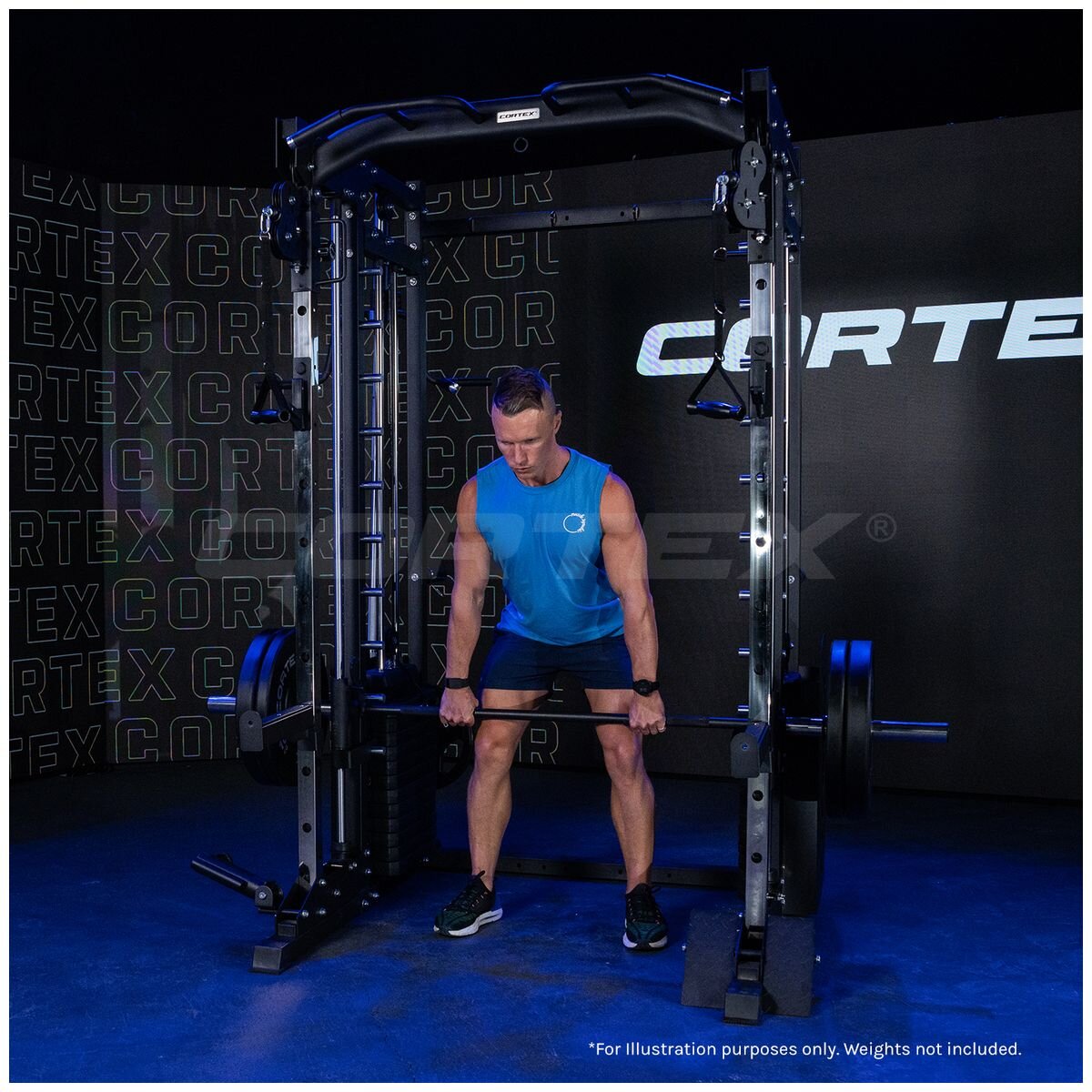 Cortex multi-gym with black finish - 2186mm high, 1513mm wide, 2035mm deep - CSST-SM25