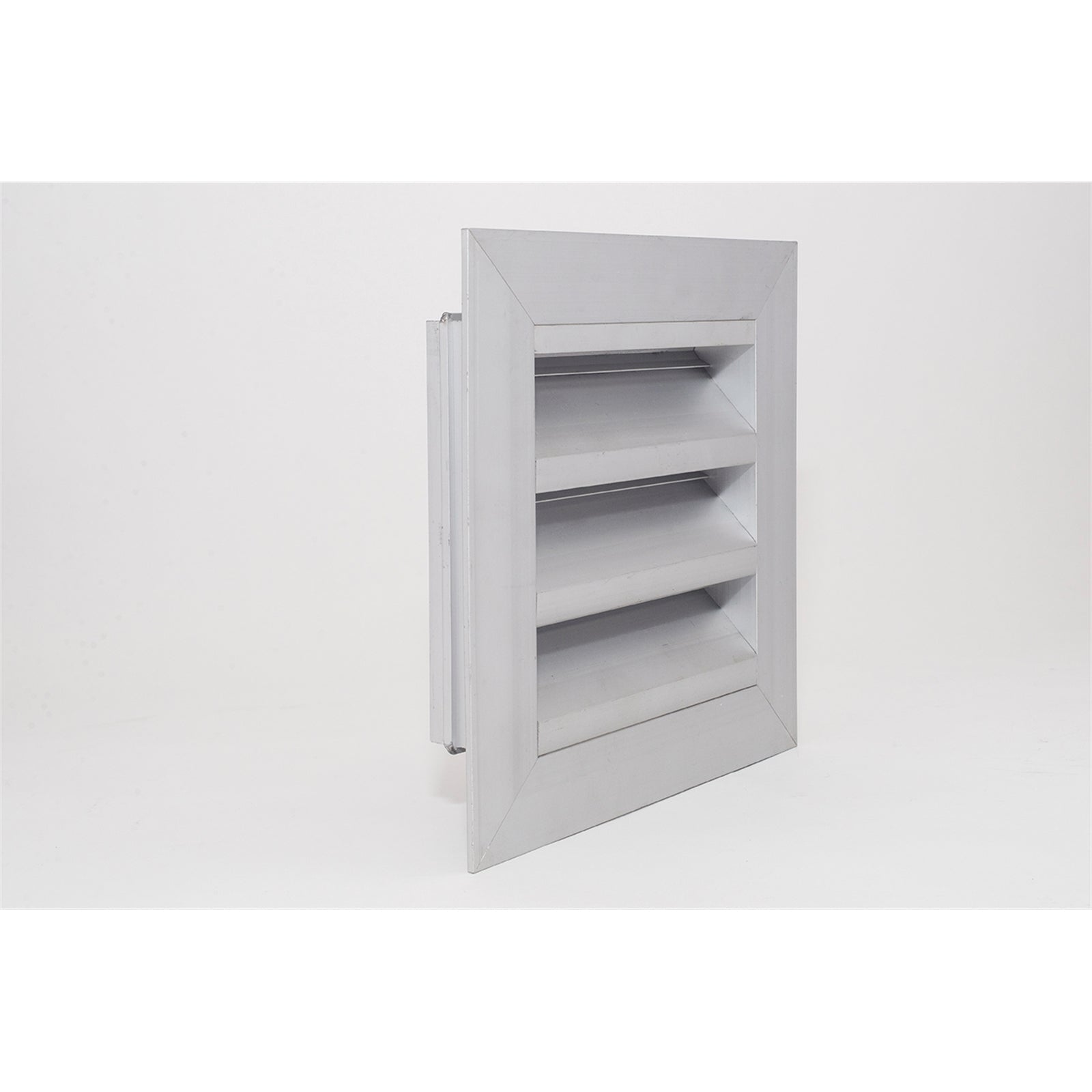 Pacific Air 150mm Round Aluminium Weatherproof Louvre Vent - Galvanised Steel Neck, Grey