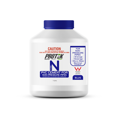 Protek Type N Blue PVC Cement 1L for Non Pressure Pipes - SuperSaverAU - view 1