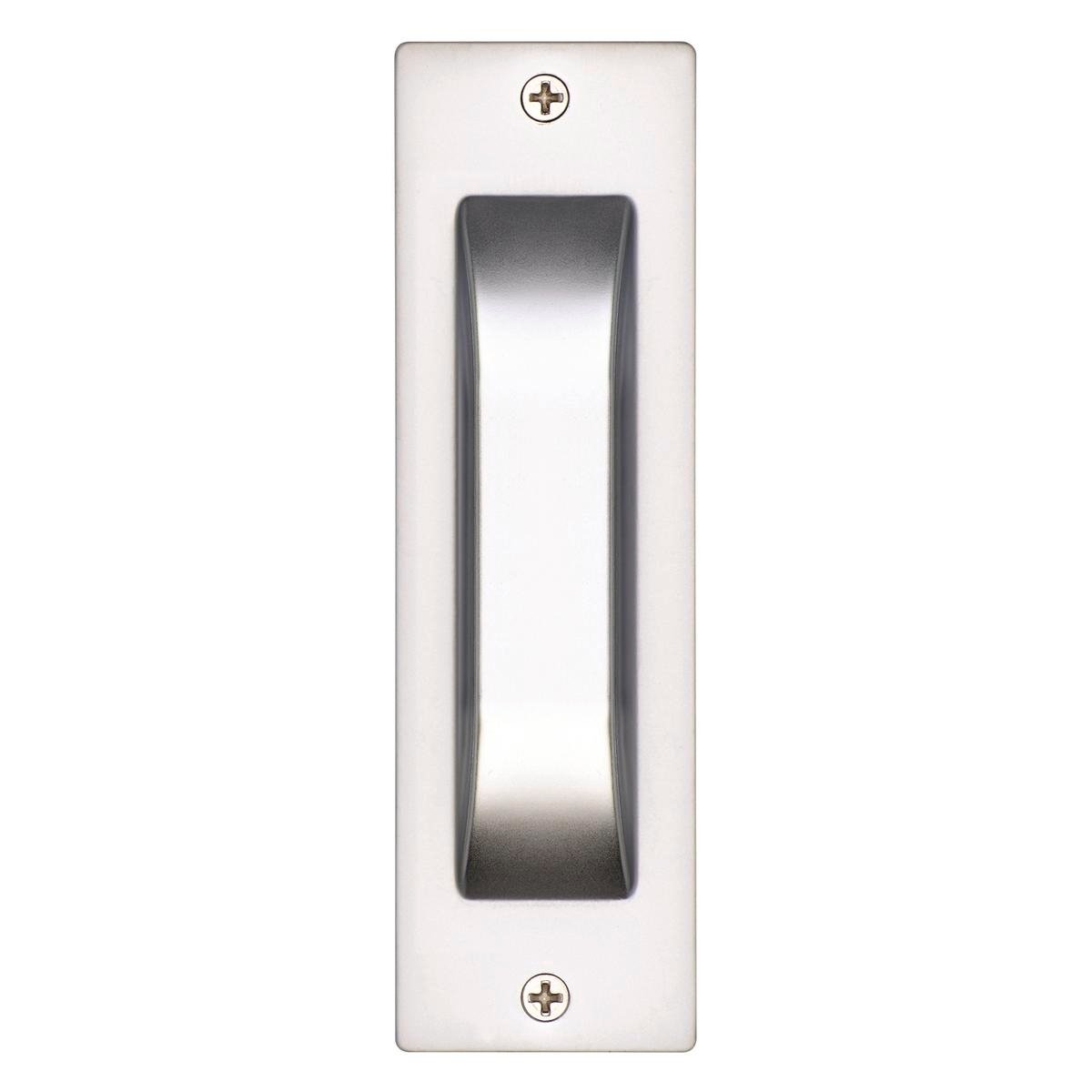 Gainsborough Rectangular Flush Pull, Satin Chrome, Indoor/Outdoor, 2 Pack
