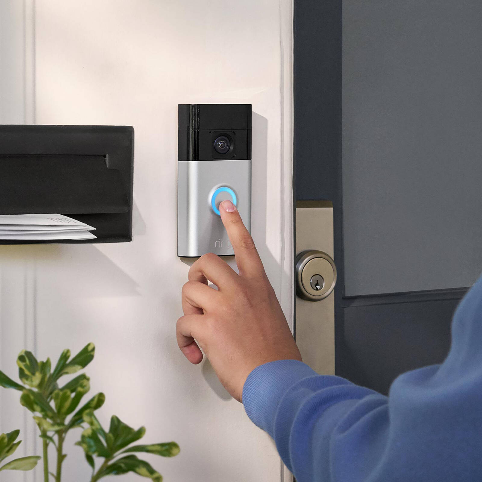Ring Battery Video Doorbell, Satin Nickel - Wireless with Night Vision & 2-Way Talk