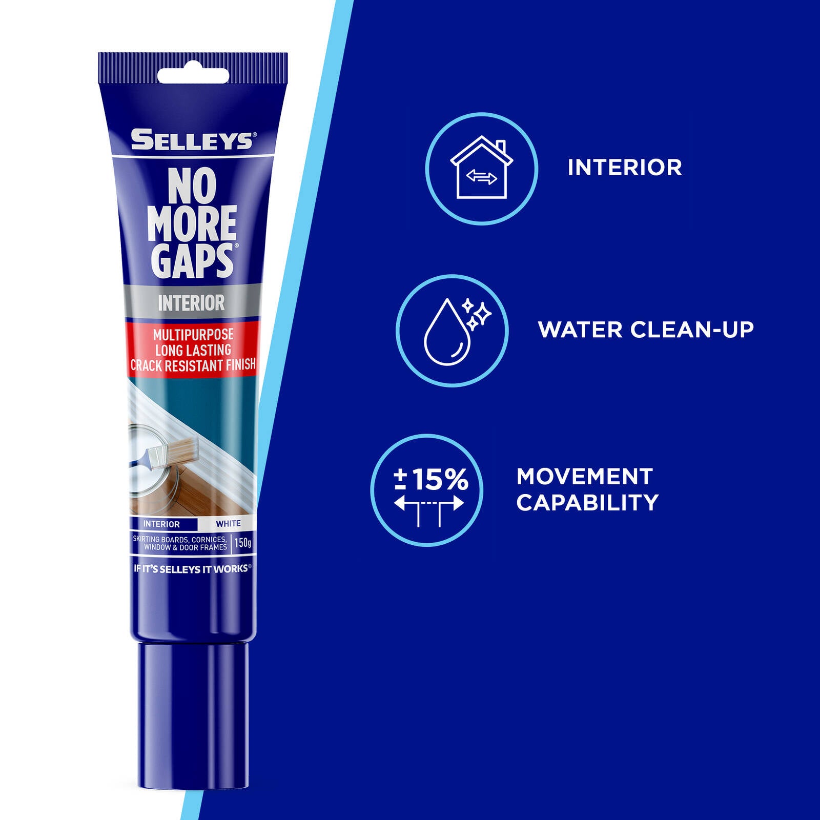 Selleys No More Gaps 150g White Multipurpose Gap Filler