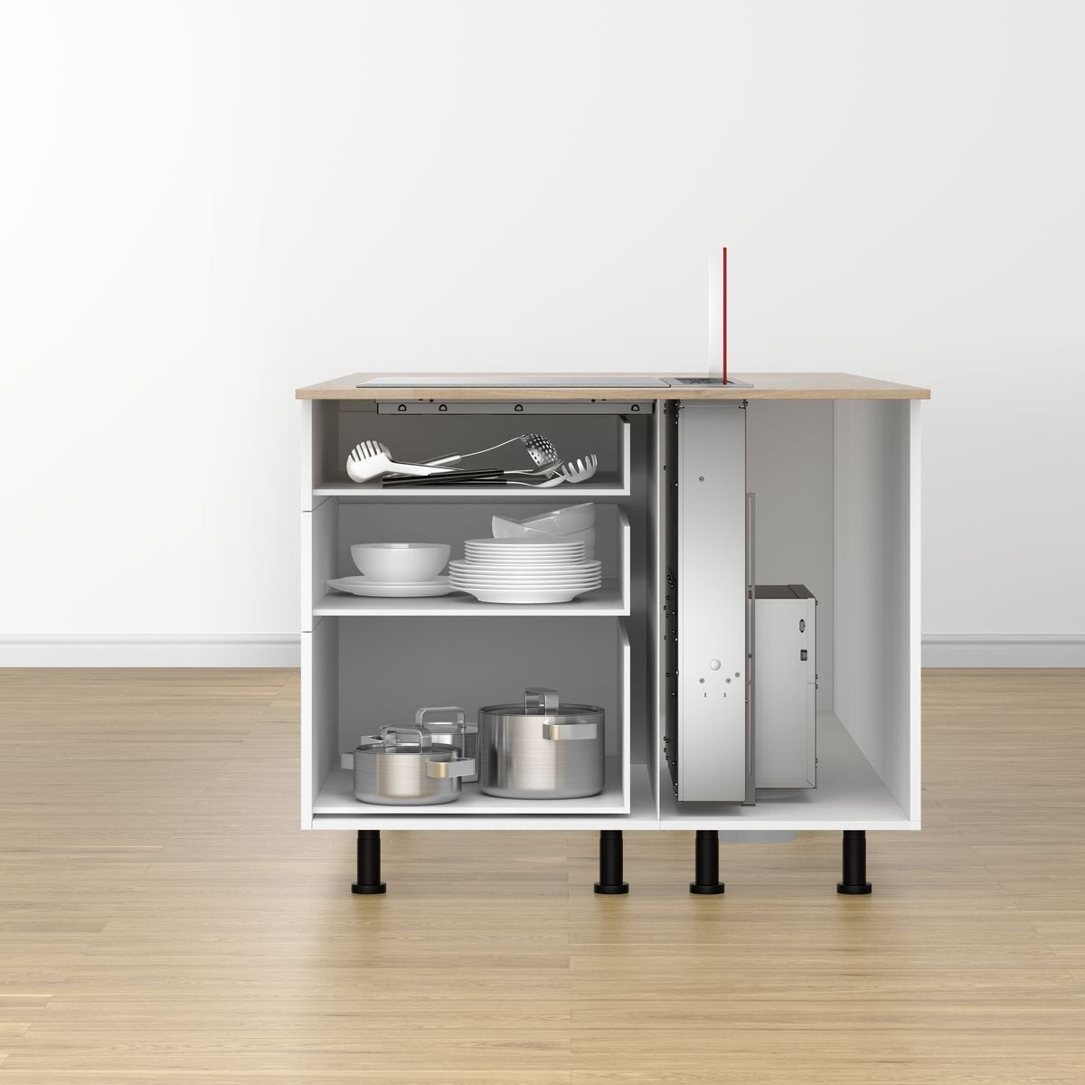 Bosch Series 8 80cm Downdraft Rangehood - Black, 775m³/h, Cook2Hood Control - DDW88MM66
