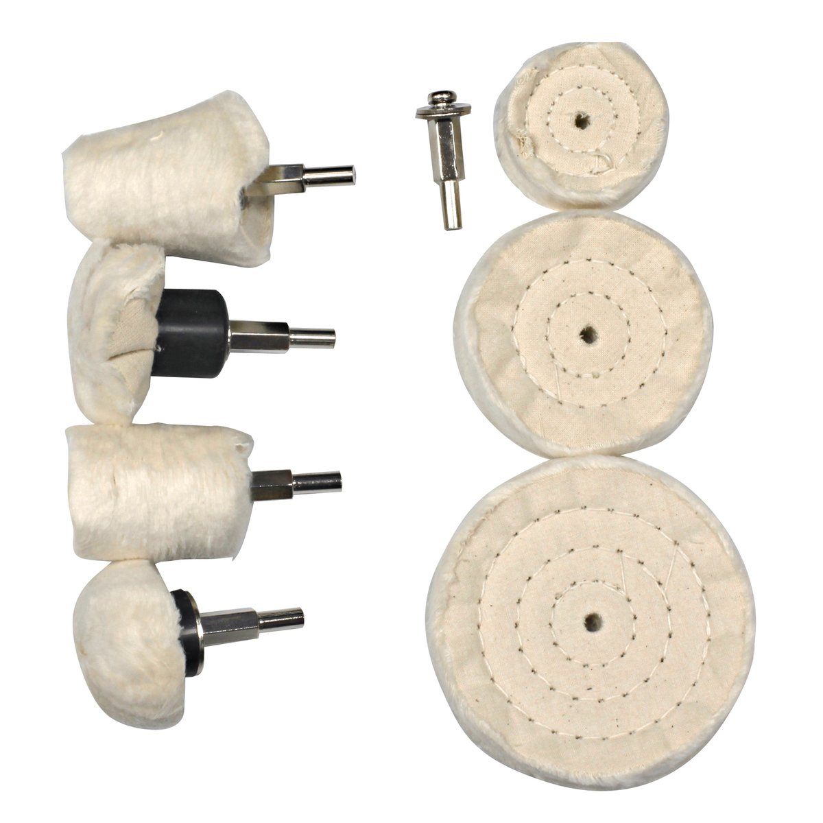 Craftright 8 Piece Drill Polishing Kit, Cotton, 225mm Surface Polishing Set
