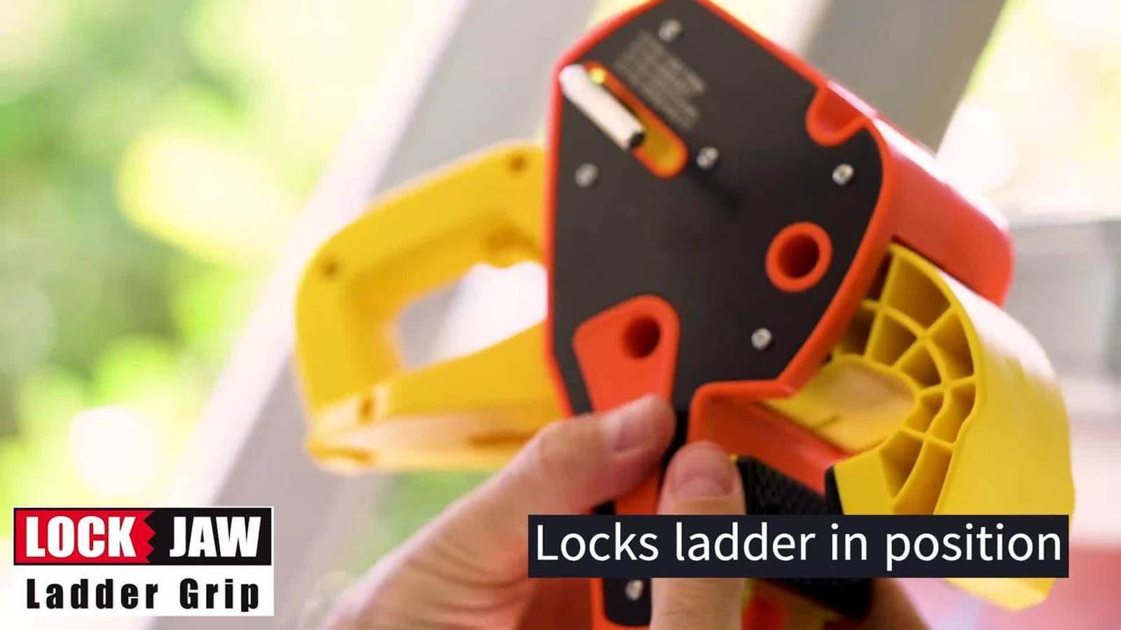 Lock Jaw Ladder Grip Safety Device Red & Yellow Nylon
