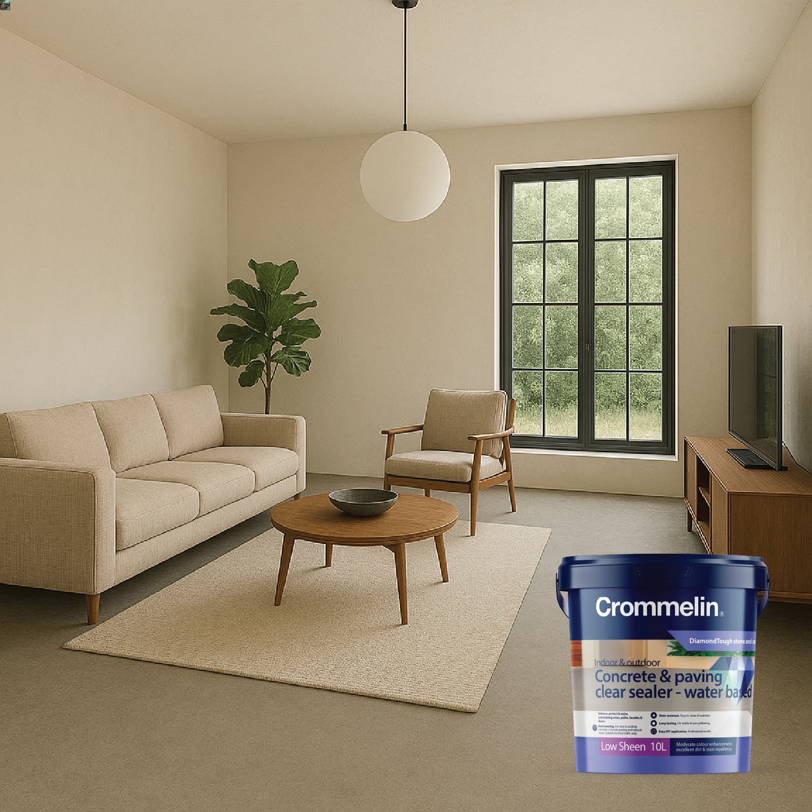Crommelin DiamondTough Concrete & Paving Clear Sealer 4L - Water Based, Tintable