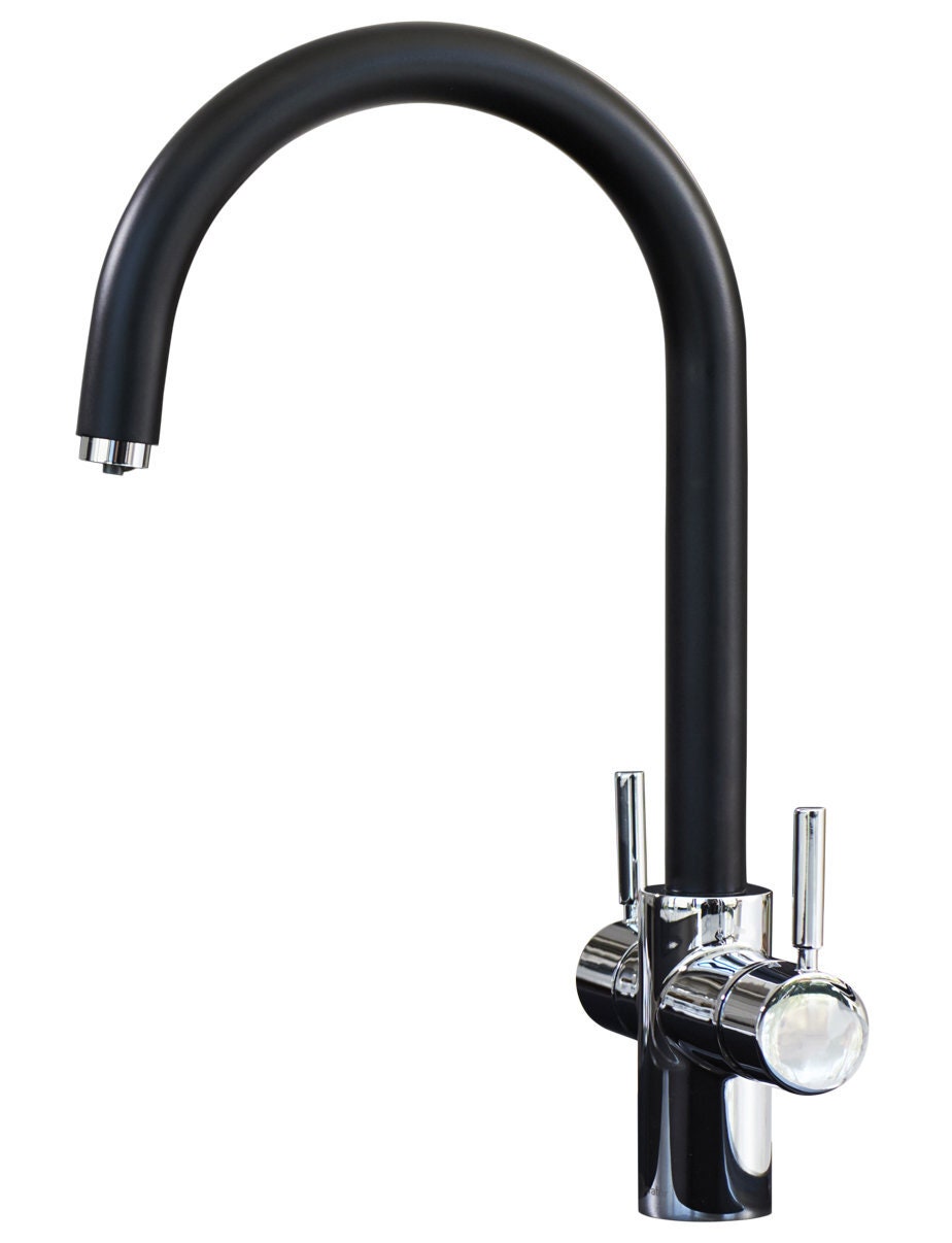 InSinkErator Multitap 3N1 J-shape steaming hot water tap - black and chrome, 2.5L NeoTank - 3003JB
