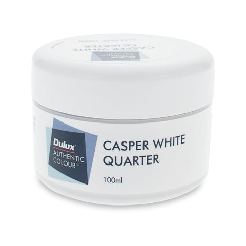 Dulux 100ml Casper White Quarter Low Sheen Sample Pot Water Based