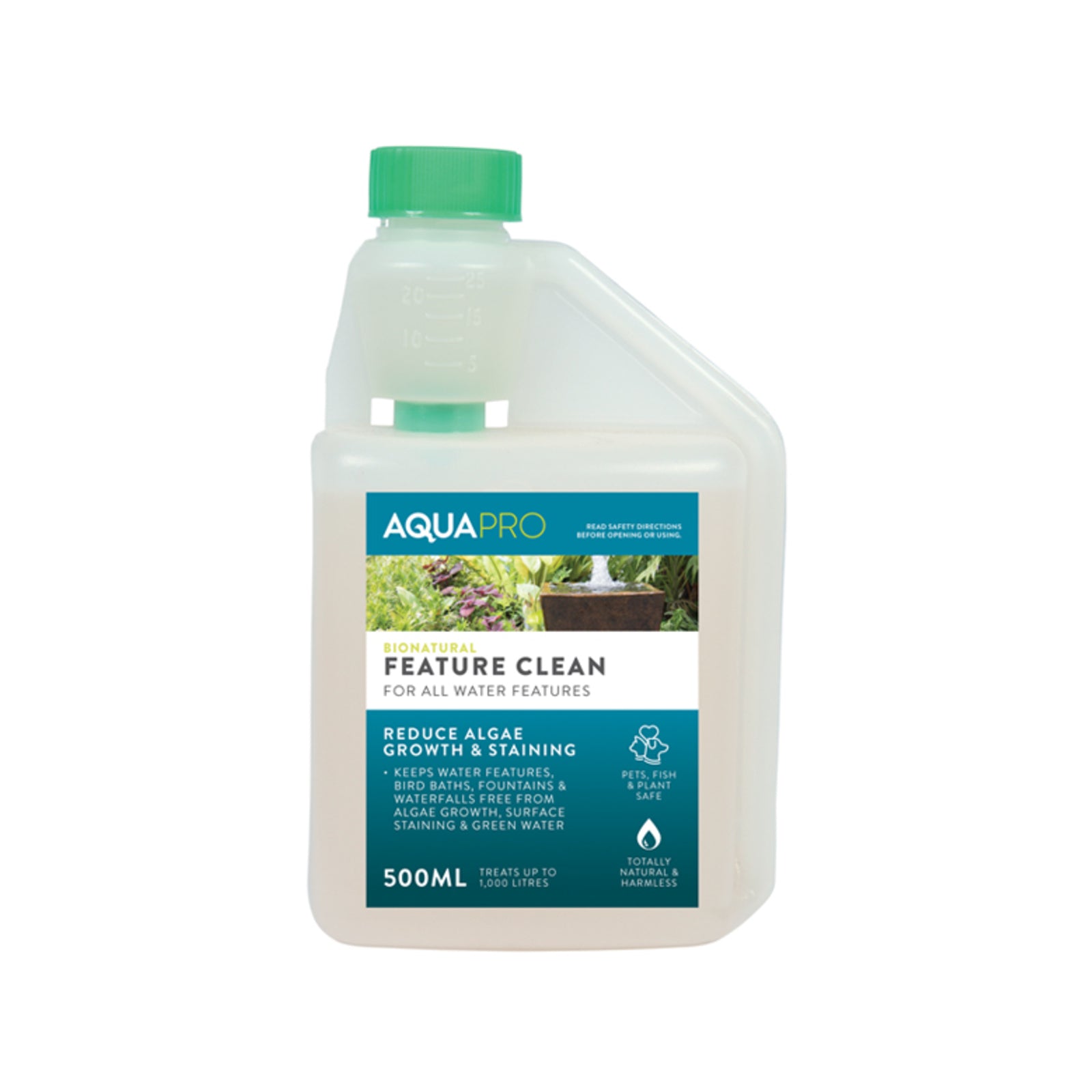 Aquapro Bionatural Feature Clean 500ml Pond & Water Feature Treatment, Treats 1000L