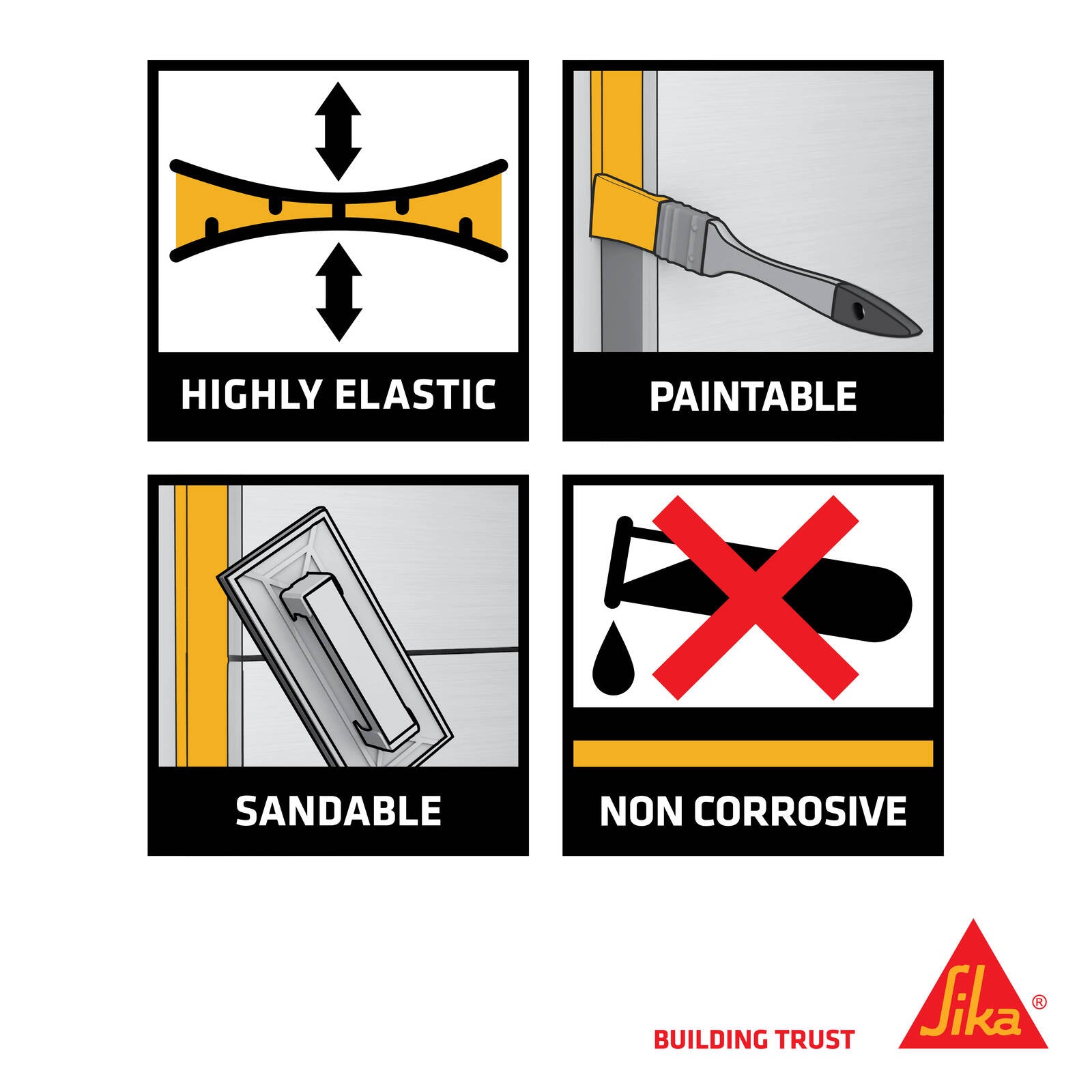 Sika Sikaflex 227 310ml Auto & Construction Sealant, White, Polyurethane, Indoor & Outdoor