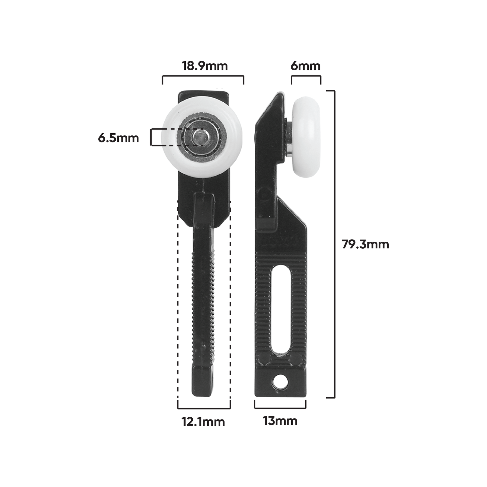 Rolltrak Adjustable Zamak Hanger and Acetal Roller - Security Screen Door