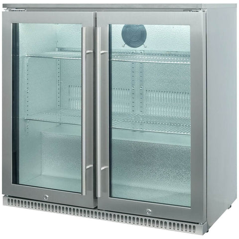 Bosston Grills 190L double door alfresco fridge - 304 stainless steel, triple glazed, lockable - NAPDD