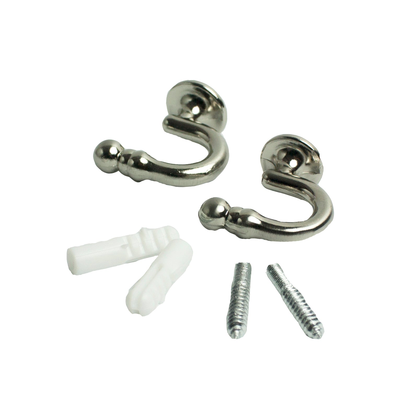 Windoware 2 Piece Satin Metal Curtain Rod Tie Back 2 Pack