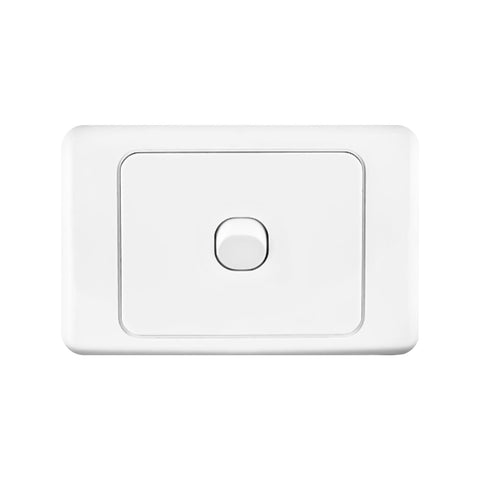 DETA Double Pole Single Switch 10A Polycarbonate White Surface Mount 6122B