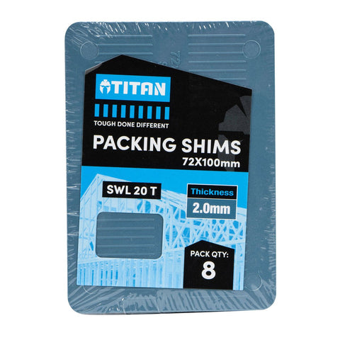 Titan 2 x 72 x 100 mm Blue Shim Packing - 8 Piece - Heavy-Duty, No-Slip Design - SuperSaverAU - view 1
