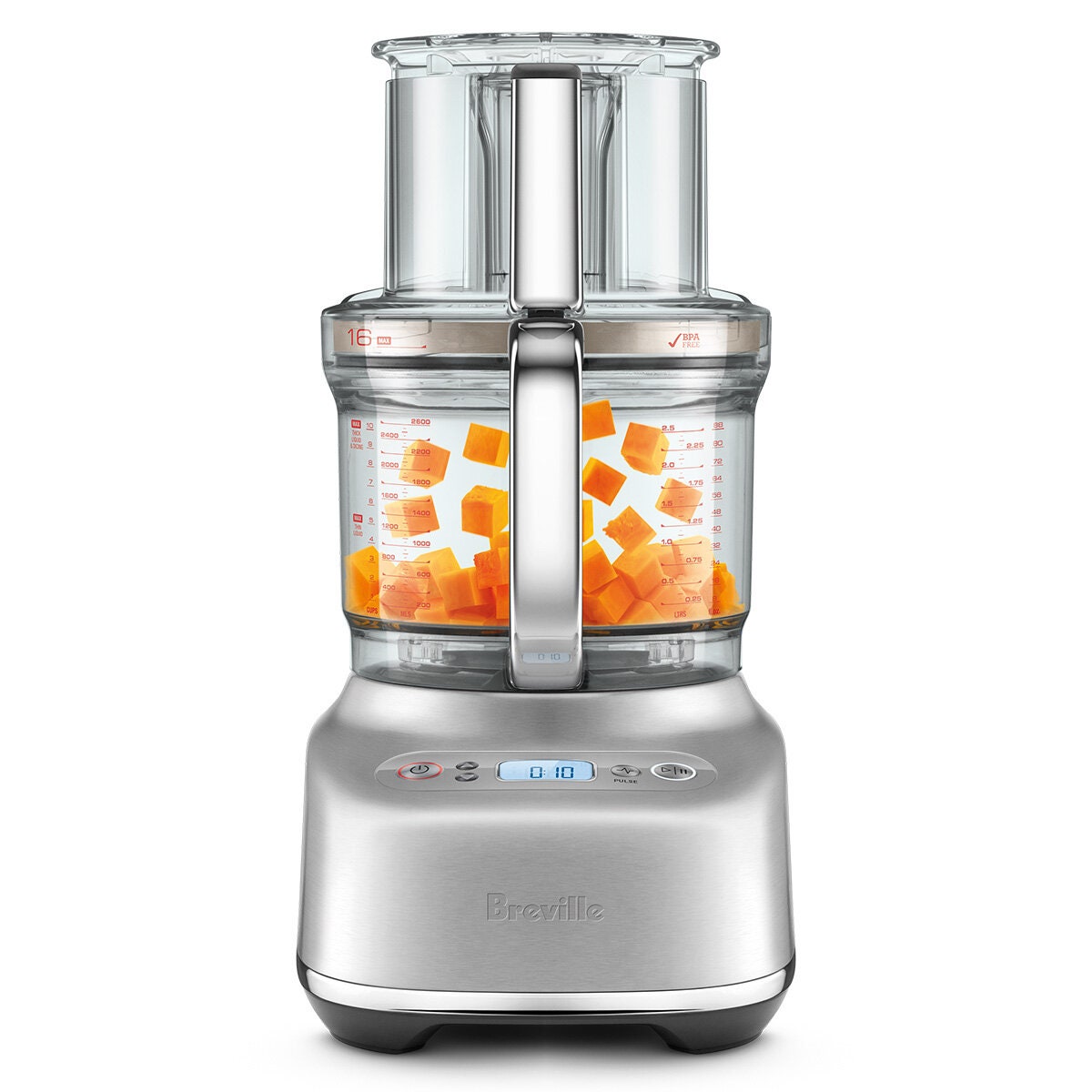 Breville the Kitchen Wizz 16 food processor - 900W, 140mm feed chute, brushed stainless steel - BFP810BSS