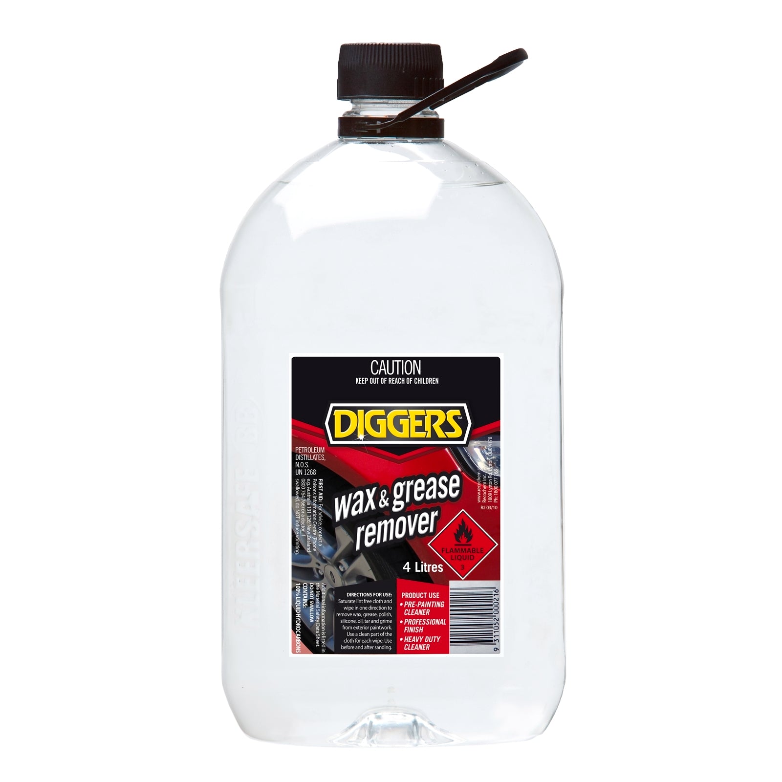 DIGGERS Wax and Grease Remover 4L Concentrated Pre-Paint Surface Cleaner Solvent