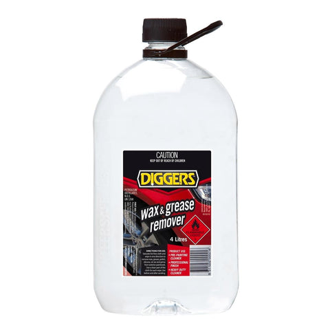 DIGGERS Wax and Grease Remover 4L Concentrated Pre-Paint Surface Cleaner Solvent