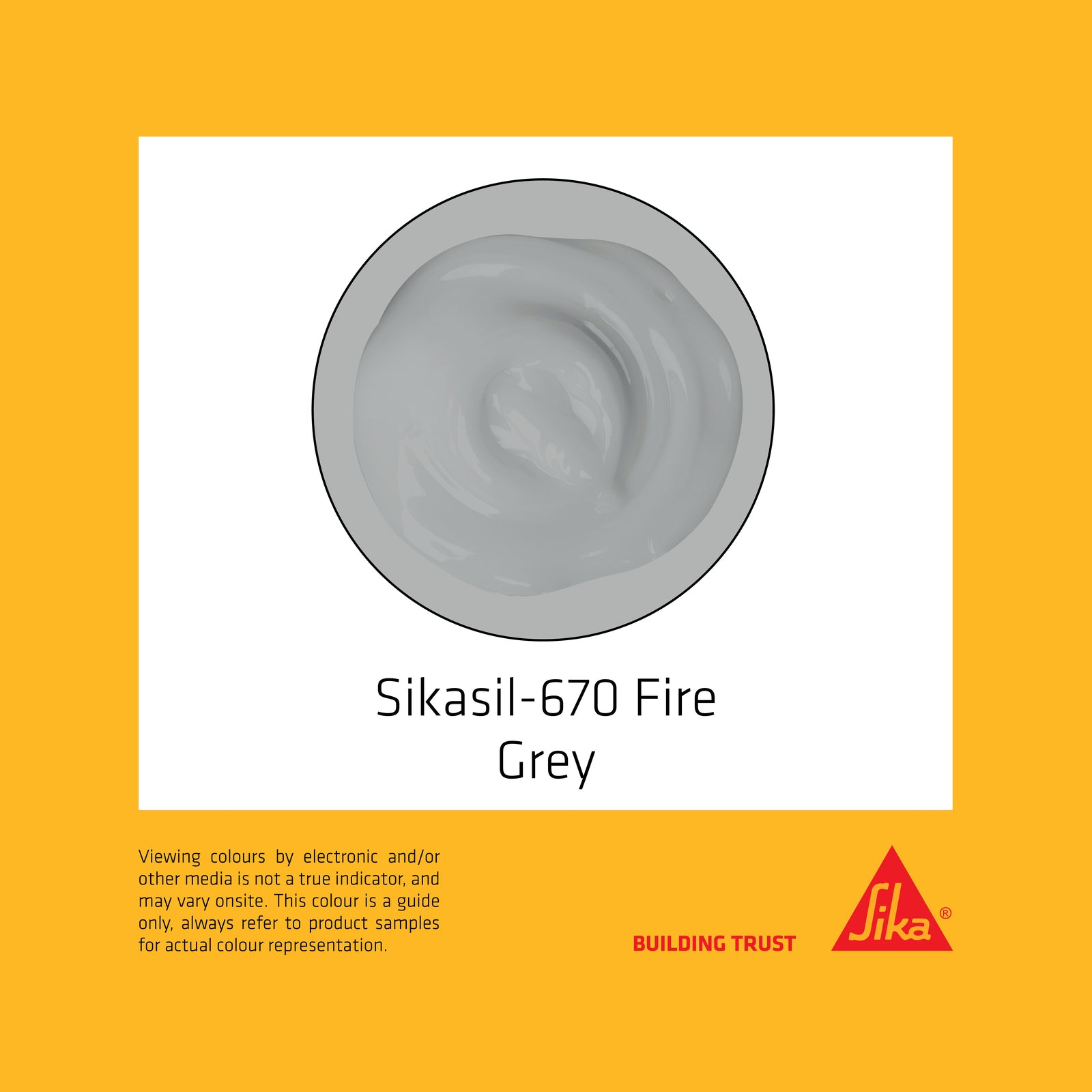 Sika 300ml Grey Sikasil-670 Fire Silicone Sealant, Neutral Cure, Indoor Outdoor