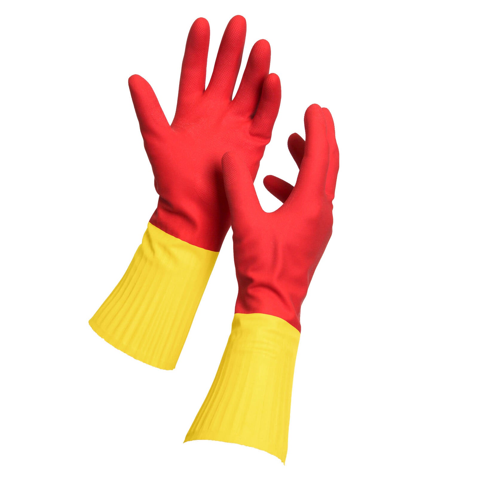 Sabco Tear Resist Latex Nitrile Gloves Medium 1 Pair Red