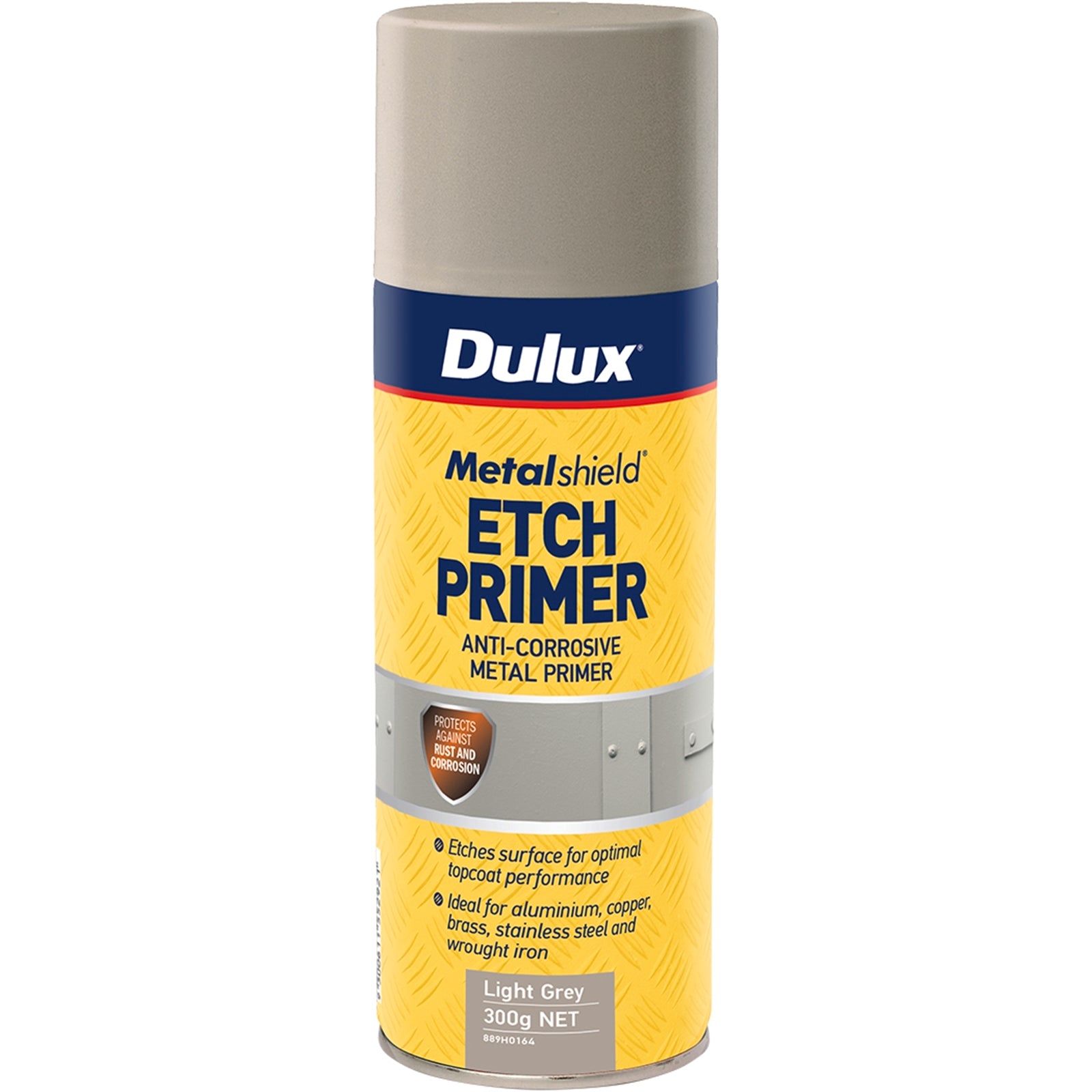 Dulux Metalshield Etch Primer Spraypak 300g Light Grey, UV Resistant Waterproof