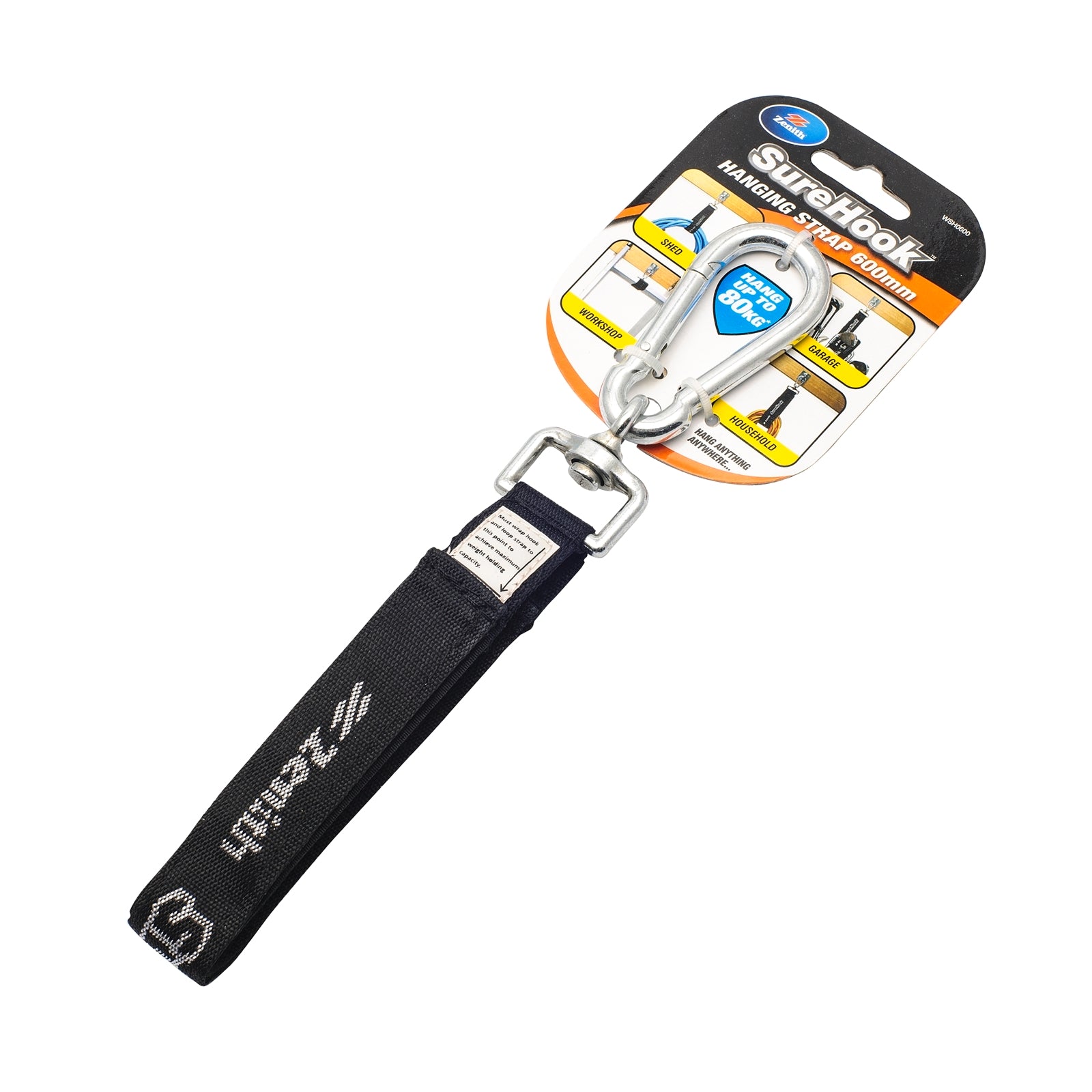 Zenith SureHook 600mm Zinc Plated Hanging Strap - 80kg Quick Release