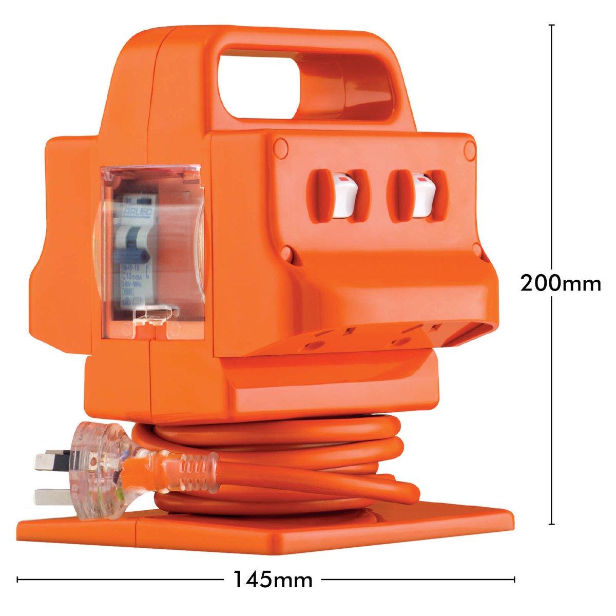 Arlec 10A 4 Outlet Heavy Duty Power Block with RCD Safety Switch PB960-L