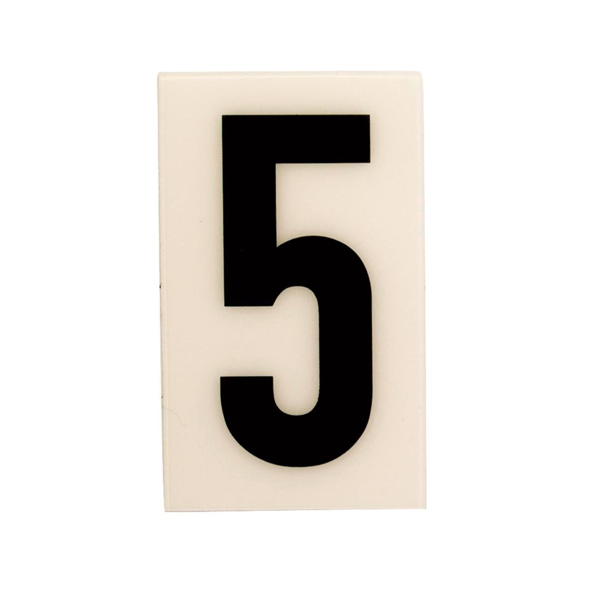 Sandleford 60mm White Self Adhesive House Number 5 - Weather Resistant Gloss